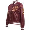 Pro Standard Womens NBA Old English Satin Jacket(Wine)