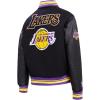 Pro Standard Womens NBA Retro Classics Varsity Jacket(Black/Purple/Yellow)