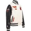 Pro Standard Womens NBA Retro Classics Varsity Jacket(Eggshell/ Black)