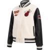 Pro Standard Womens NBA Retro Classics Varsity Jacket(Eggshell/ Black)