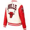 Pro Standard Womens NBA Retro Classics Varsity Jacket(Eggshell/ Red)
