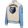 Pro Standard Womens NBA Retro Classics Varsity Jacket(Eggshell/ University Blue)
