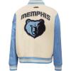 Pro Standard Womens NBA Retro Classics Varsity Jacket(Eggshell/ University Blue)