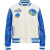 Pro Standard Womens NBA Retro Classics Varsity Jacket(Eggshell/Royal Blue)