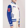 Pro Standard Womens NBA Retro Classics Varsity Jacket(Eggshell/Royal Blue)