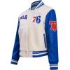 Pro Standard Womens NBA Retro Classics Varsity Jacket(Eggshell/Royal Blue)