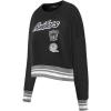 Pro Standard Womens NFL Retro Classics Brushed Back French Terry Crewneck Sweatshirt(Black/Gray)