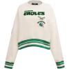 Pro Standard Womens NFL Retro Classics Brushed Back French Terry Crewneck Sweatshirt(Eggshell/ Kelly Green)