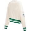 Pro Standard Womens NFL Retro Classics Brushed Back French Terry Crewneck Sweatshirt(Eggshell/ Kelly Green)
