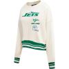 Pro Standard Womens NFL Retro Classics Brushed Back French Terry Crewneck Sweatshirt(Eggshell/ Kelly Green)