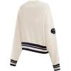 Pro Standard Womens NFL Retro Classics Brushed Back French Terry Crewneck Sweatshirt(Eggshell/ Midnight Navy)