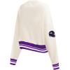 Pro Standard Womens NFL Retro Classics Brushed Back French Terry Crewneck Sweatshirt(Eggshell/ Purple)