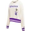 Pro Standard Womens NFL Retro Classics Brushed Back French Terry Crewneck Sweatshirt(Eggshell/ Purple)