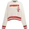 Pro Standard Womens NFL Retro Classics Brushed Back French Terry Crewneck Sweatshirt(Eggshell/ Red)
