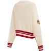 Pro Standard Womens NFL Retro Classics Brushed Back French Terry Crewneck Sweatshirt(Eggshell/ Red)
