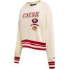 Pro Standard Womens NFL Retro Classics Brushed Back French Terry Crewneck Sweatshirt(Eggshell/ Red)