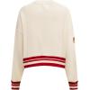 Pro Standard Womens NFL Retro Classics Brushed Back French Terry Crewneck Sweatshirt(Eggshell/ Red)