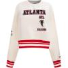Pro Standard Womens NFL Retro Classics Brushed Back French Terry Crewneck Sweatshirt(Eggshell/ Red)