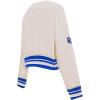 Pro Standard Womens NFL Retro Classics Brushed Back French Terry Crewneck Sweatshirt(Eggshell/Dodger Blue)