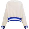 Pro Standard Womens NFL Retro Classics Brushed Back French Terry Crewneck Sweatshirt(Eggshell/Dodger Blue)