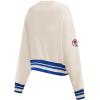 Pro Standard Womens NFL Retro Classics Brushed Back French Terry Crewneck Sweatshirt(Eggshell/Royal Blue)