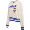 Pro Standard Womens NFL Retro Classics Brushed Back French Terry Crewneck Sweatshirt(Eggshell/Royal Blue)