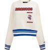 Pro Standard Womens NFL Retro Classics Brushed Back French Terry Crewneck Sweatshirt(Eggshell/Royal Blue)