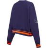 Pro Standard Womens NFL Retro Classics Brushed Back French Terry Crewneck Sweatshirt(Midnight Navy/Orange/Midnight Navy)