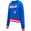 Pro Standard Womens NFL Retro Classics Brushed Back French Terry Crewneck Sweatshirt(Royal Blue/Red)