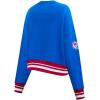 Pro Standard Womens NFL Retro Classics Brushed Back French Terry Crewneck Sweatshirt(Royal Blue/Red)