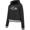 Pro Standard Womens NFL Retro Classics Brushed Back French Terry Cropped Pullover Hoodie(Black)