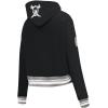 Pro Standard Womens NFL Retro Classics Brushed Back French Terry Cropped Pullover Hoodie(Black/Gray)