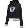 Pro Standard Womens NFL Retro Classics Brushed Back French Terry Cropped Pullover Hoodie(Black/Gray)