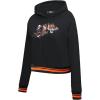 Pro Standard Womens NFL Retro Classics Brushed Back French Terry Cropped Pullover Hoodie(Black/Orange)