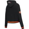 Pro Standard Womens NFL Retro Classics Brushed Back French Terry Cropped Pullover Hoodie(Black/Orange)