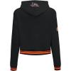 Pro Standard Womens NFL Retro Classics Brushed Back French Terry Cropped Pullover Hoodie(Black/Orange)