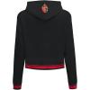 Pro Standard Womens NFL Retro Classics Brushed Back French Terry Cropped Pullover Hoodie(Black/Red/Black)