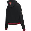 Pro Standard Womens NFL Retro Classics Brushed Back French Terry Cropped Pullover Hoodie(Black/Red/Black)