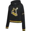 Pro Standard Womens NFL Retro Classics Brushed Back French Terry Cropped Pullover Hoodie(Black/Yellow)