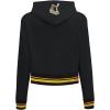 Pro Standard Womens NFL Retro Classics Brushed Back French Terry Cropped Pullover Hoodie(Black/Yellow)