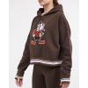 Pro Standard Womens NFL Retro Classics Brushed Back French Terry Cropped Pullover Hoodie(Brown)