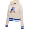 Pro Standard Womens NFL Retro Classics Brushed Back French Terry Cropped Pullover Hoodie(Eggshell)