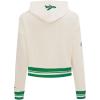 Pro Standard Womens NFL Retro Classics Brushed Back French Terry Cropped Pullover Hoodie(Eggshell/ Kelly Green)
