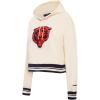 Pro Standard Womens NFL Retro Classics Brushed Back French Terry Cropped Pullover Hoodie(Eggshell/ Midnight Navy)