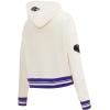 Pro Standard Womens NFL Retro Classics Brushed Back French Terry Cropped Pullover Hoodie(Eggshell/ Purple)
