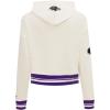 Pro Standard Womens NFL Retro Classics Brushed Back French Terry Cropped Pullover Hoodie(Eggshell/ Purple)