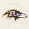 Pro Standard Womens NFL Retro Classics Brushed Back French Terry Cropped Pullover Hoodie(Eggshell/ Purple)