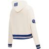 Pro Standard Womens NFL Retro Classics Brushed Back French Terry Cropped Pullover Hoodie(Eggshell/Dodger Blue)