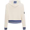 Pro Standard Womens NFL Retro Classics Brushed Back French Terry Cropped Pullover Hoodie(Eggshell/Dodger Blue)
