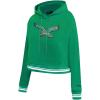 Pro Standard Womens NFL Retro Classics Brushed Back French Terry Cropped Pullover Hoodie(Kelly Green)
